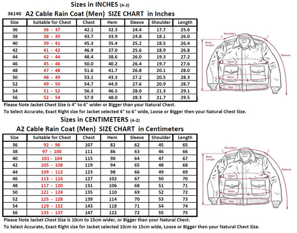 Fivestar Leather Type A2 Cable Rain Coat Co. Contract 23382 Horse Hide