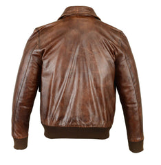 Bronco A-2 Flight Jacket - Seal Brown Goatskin