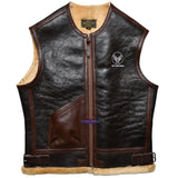 FiveStar Leather Men Vintage B3 Vest Real Sheep Shearling