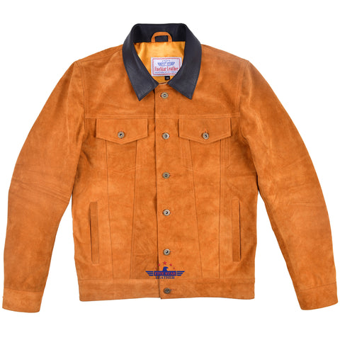 The Holden - Distressed Cowhide Leather Trucker Jacket – Golden Bear  Sportswear